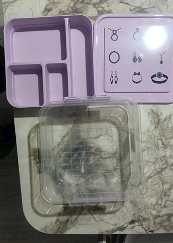 Pembe Baskılı Plastik Takı Kutusu - Görsel 3