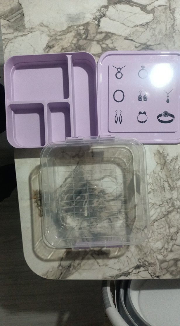 Pembe Baskılı Plastik Takı Kutusu - Görsel 3