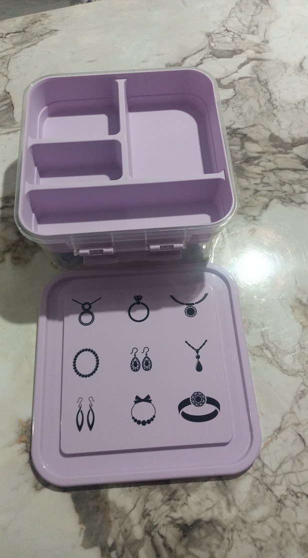 Pembe Baskılı Plastik Takı Kutusu - Görsel 5