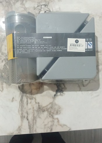 Gri Çok Bölmeli Yemek Kutusu ve Su matarası - Görsel 3