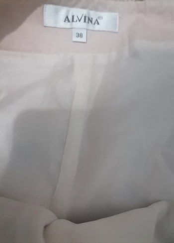 Pudra rengi leopar fiyonk detaylı uzun keten etek - Görsel 7