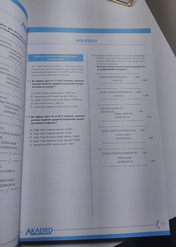  KPSS A - AKADRO YAYINLARI Muhasebe Soru Kasası