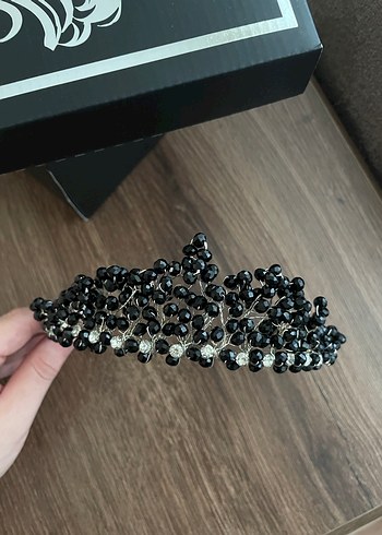 Beden siyah Renk Siyah Boncuklu Gotik Saç Aksesuarı