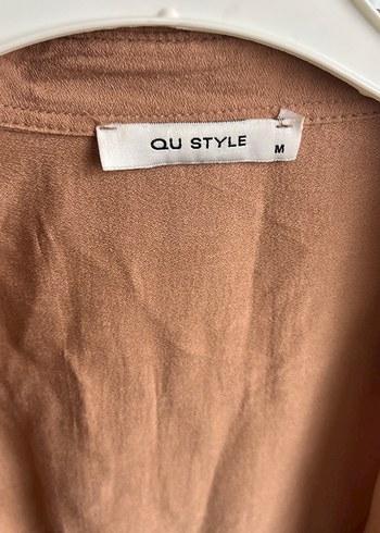 Bej Keten Düğmeli Kadın Gömlek - Görsel 2