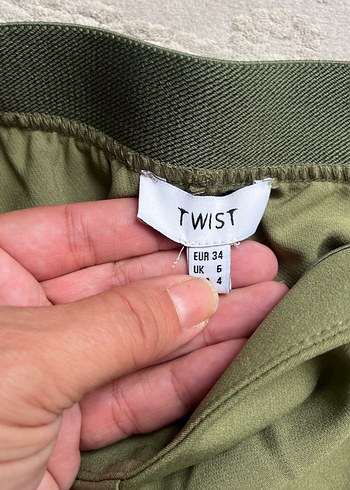 Kadın Haki Kumaş Pantolon Fermuarlı - Görsel 2