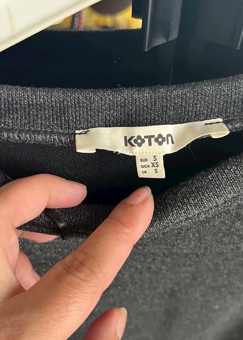 Gri Kadın Sweatshirt, Bisiklet Yaka, Salaş Kesim - Görsel 3