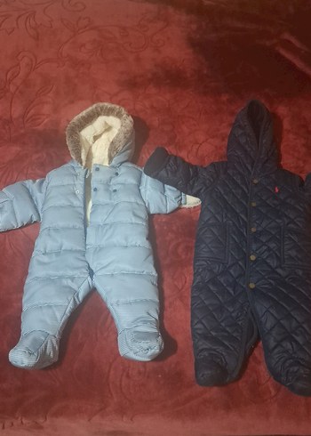 Kürklü Kapüşonlu Mavi Bebek Tulumu - Görsel 2