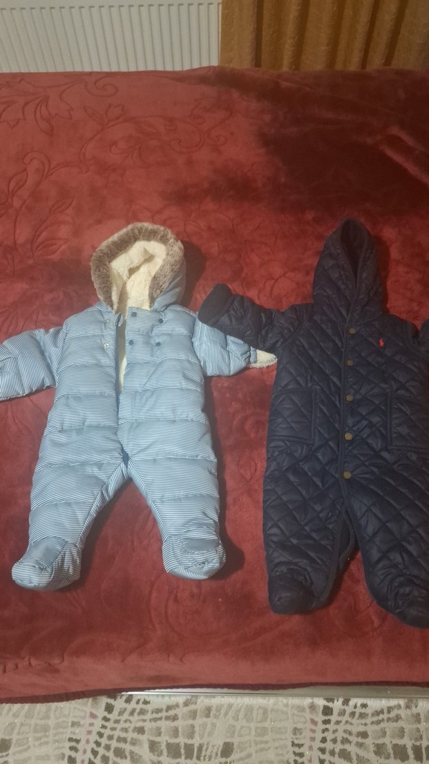 Kürklü Kapüşonlu Mavi Bebek Tulumu - Görsel 2