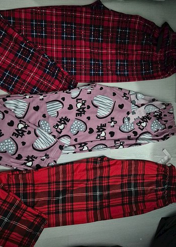 Kadın ekoseli süet pijama altı