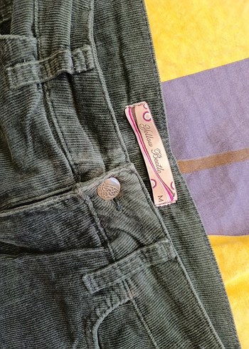 Düğmeli Koyu Yeşil Mini Kadifr Etek - Görsel 3