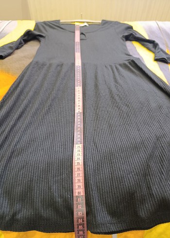 Uzun Kollu Örgü Siyah Kadın Elbise - Görsel 6