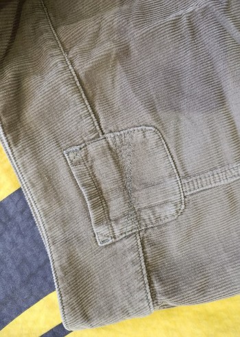 Düğmeli Bej Keten Kadın Etek - Görsel 4