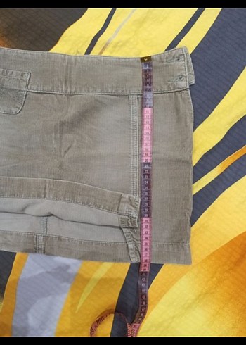 Düğmeli Bej Keten Kadın Etek - Görsel 7