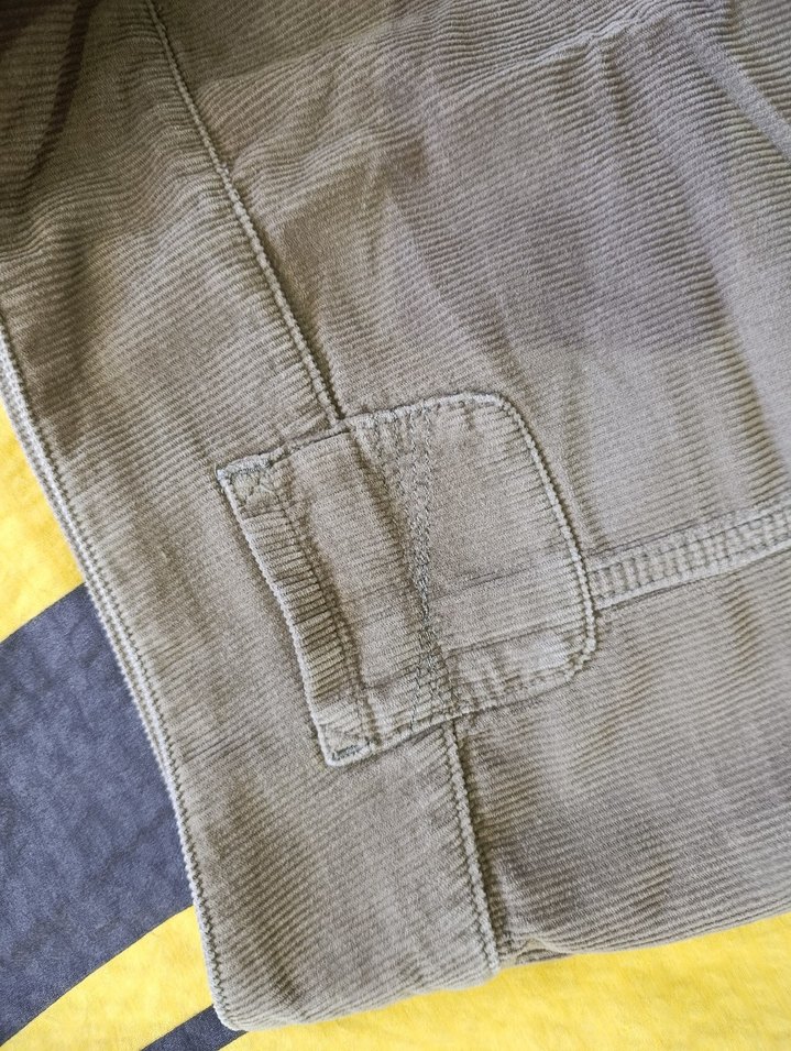 Düğmeli Bej Keten Kadın Etek - Görsel 4