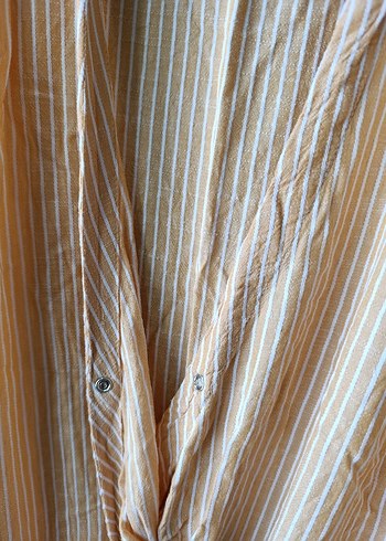 Kadın Bej Midi Keten Bohem Elbise - Görsel 6