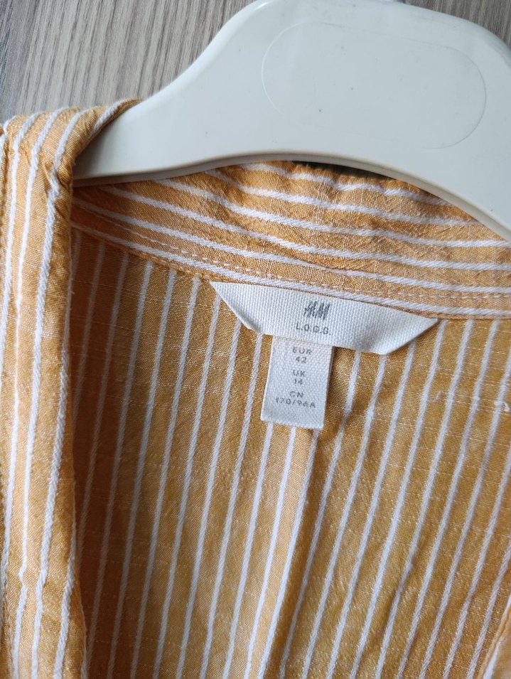 Kadın Bej Midi Keten Bohem Elbise - Görsel 3