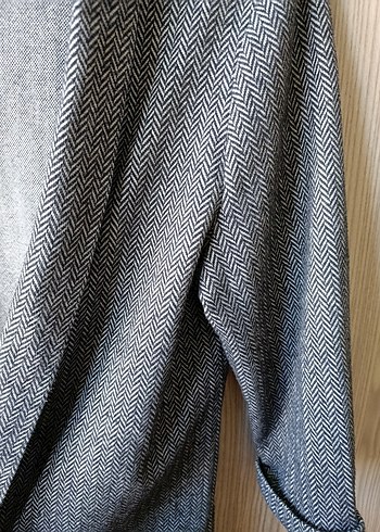 Gri Midi Keten Ceket - Görsel 3