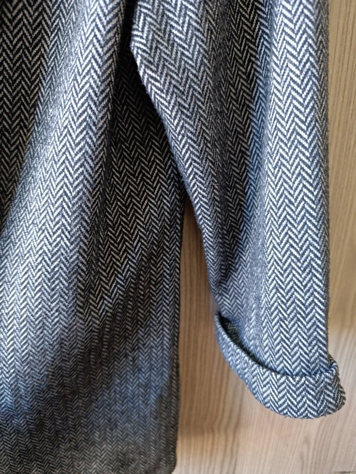 Gri Midi Keten Ceket - Görsel 4