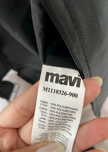38 Beden Mavi - Biker Suni Deri Ceket
