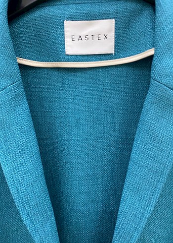Eadtex marka Turkuaz Keten Mini Blazer - Görsel 3
