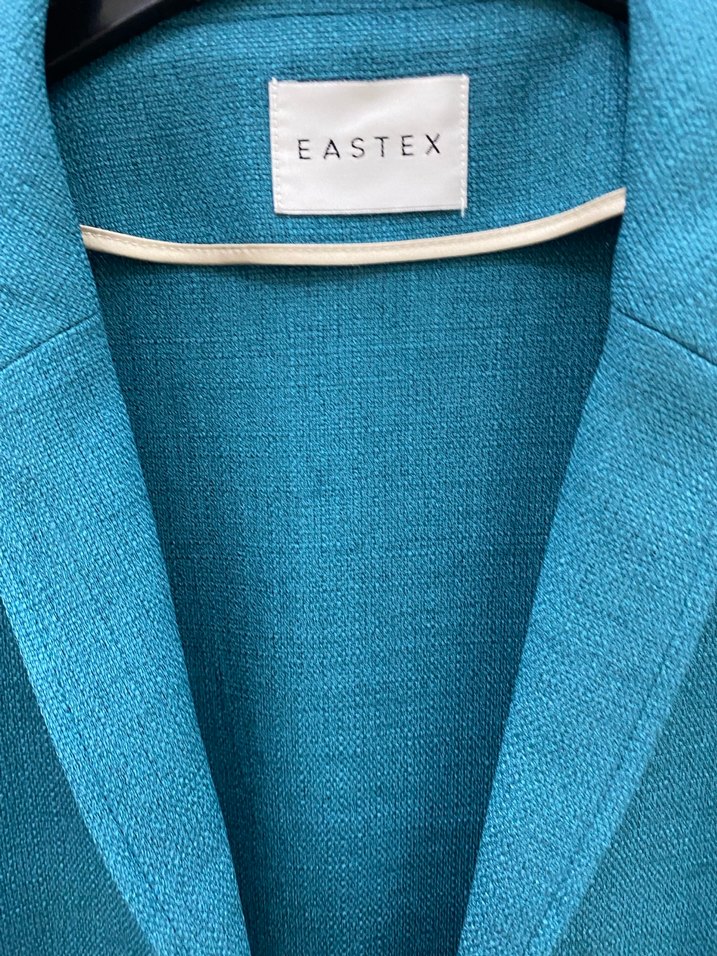 Eadtex marka Turkuaz Keten Mini Blazer - Görsel 3