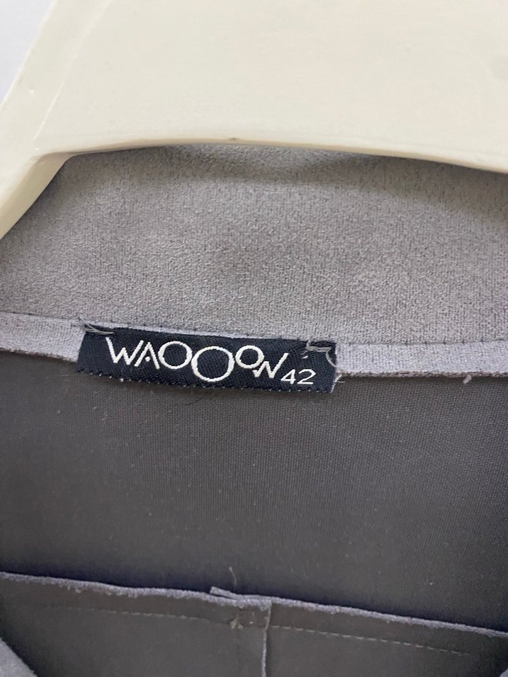 Gri Süet Kemerli Biker Kadın Ceket - Görsel 3