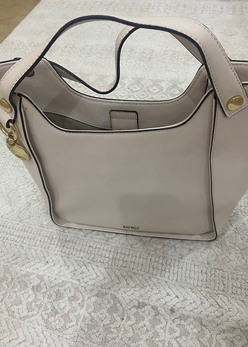 Krem Deri Kadın Omuz Çantası - Görsel 6