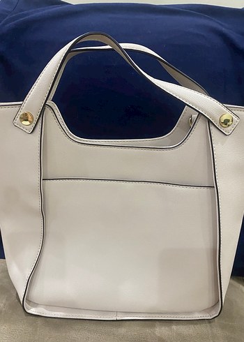 Krem Deri Kadın Omuz Çantası - Görsel 2