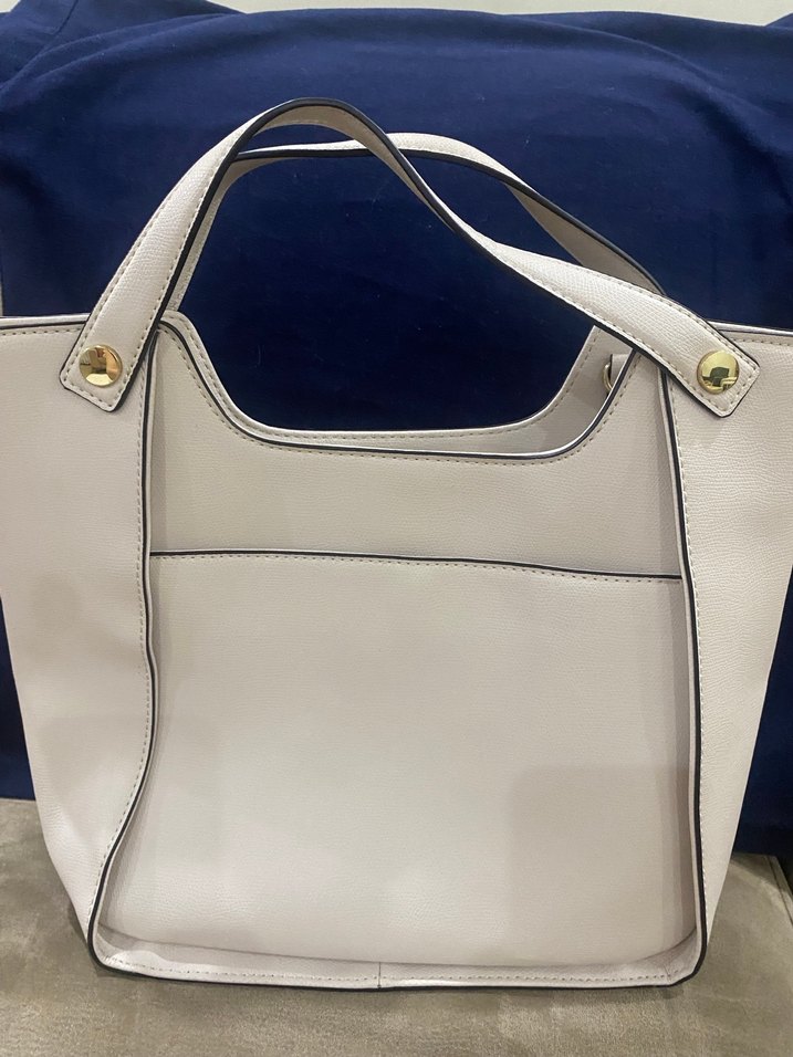 Krem Deri Kadın Omuz Çantası - Görsel 2