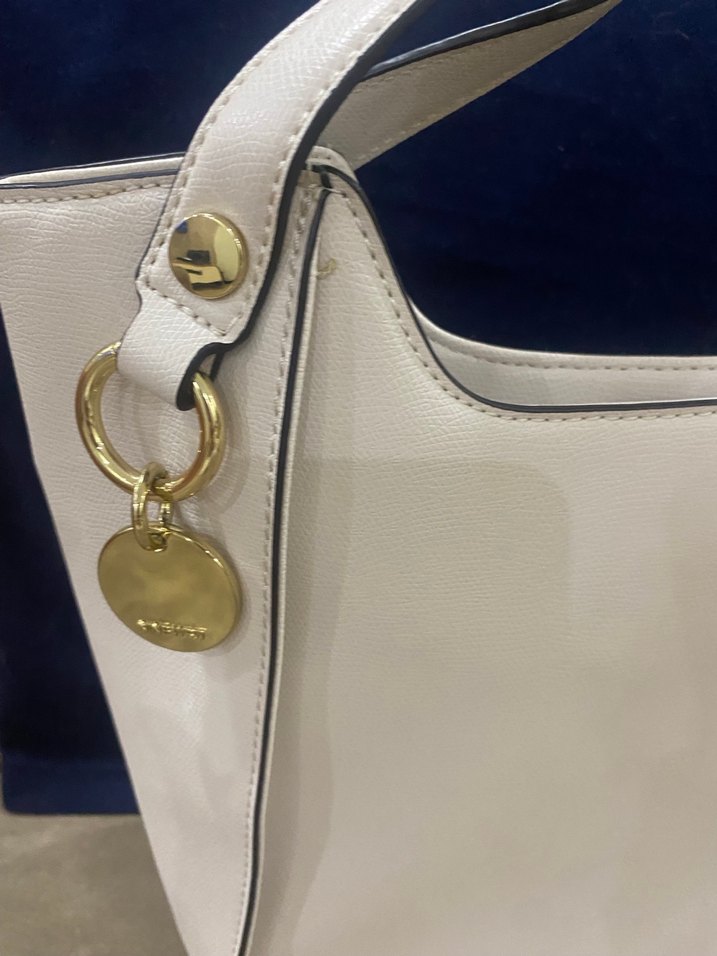 Krem Deri Kadın Omuz Çantası - Görsel 3