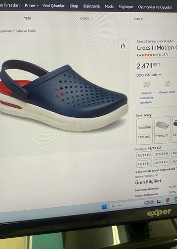 Crocs ınMotion orijinal Erkek Lacivert Spor Sandalet 47,5 numara - Görsel 2