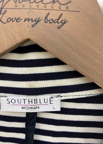 Sauthblue marka Çizgili Beyaz Kadın Blazer Ceket - Görsel 3
