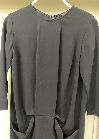 Siyah Midi Uzun Kollu Salaş Elbise - Görsel 5