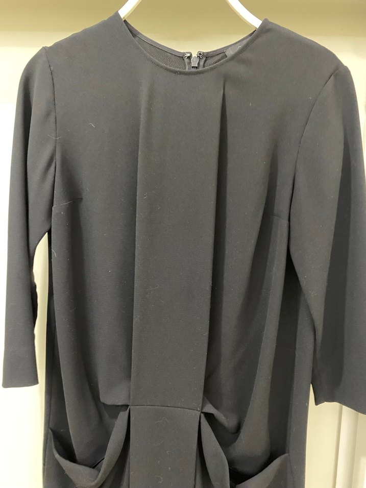 Siyah Midi Uzun Kollu Salaş Elbise - Görsel 5