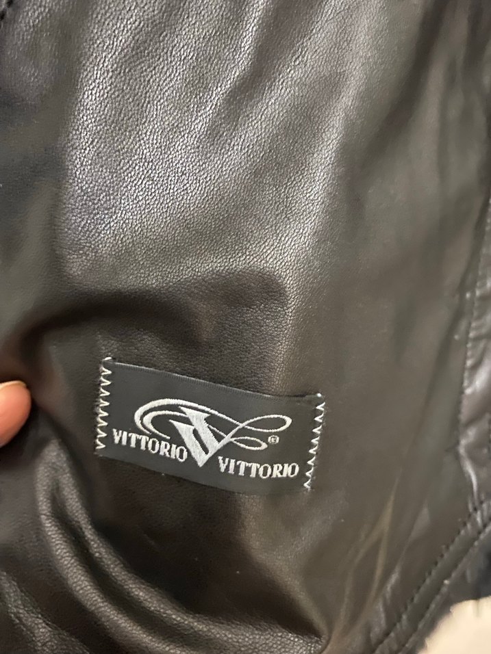 VITTORIO marka Kürklü Siyah Deri Kadın Ceket - Görsel 4