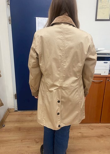 Barbour Bej Kadın Denim Trençkot - Görsel 2