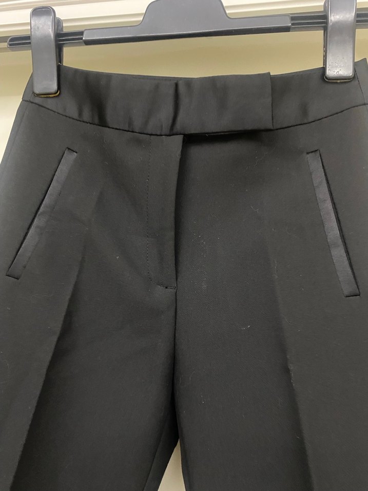 Zara marka Siyah Midi Kadın Kumaş Pantolon - Görsel 2