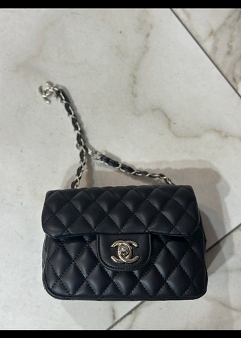 Chanel Zincir Detaylı Siyah Deri Kadın Çanta