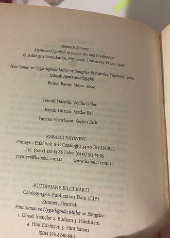 Beden Hint Sanatı ve Uygarlığında Mitler ve Simgeler Kitabı