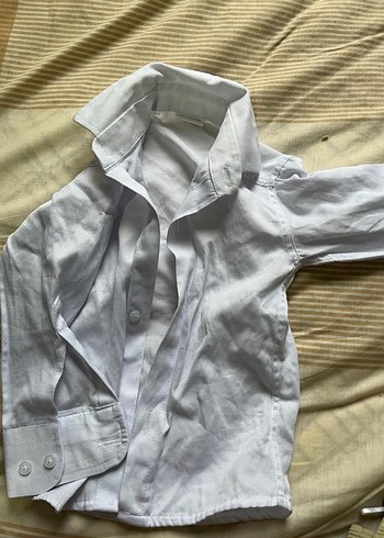 Beyaz Pamuklu Bebek gömlek - Görsel 2