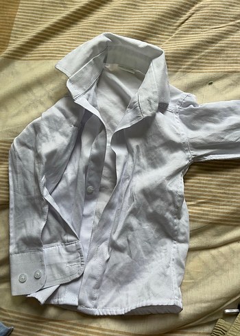 Beyaz Pamuklu Bebek gömlek - Görsel 3