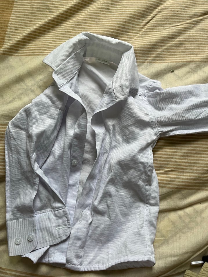 Beyaz Pamuklu Bebek gömlek - Görsel 2