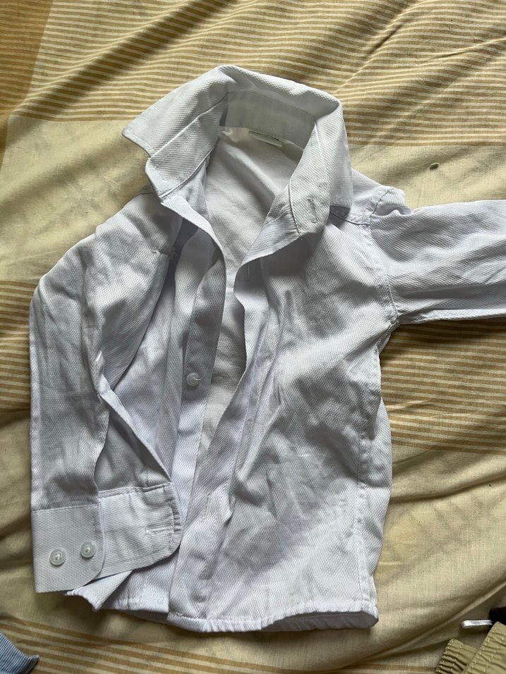 Beyaz Pamuklu Bebek gömlek - Görsel 3