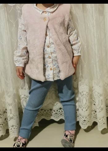 Düğmeli Uzun Kollu Bebek Kız Takım