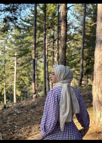 Bohem Mor Uzun Pamuklu Elbise - Görsel 2