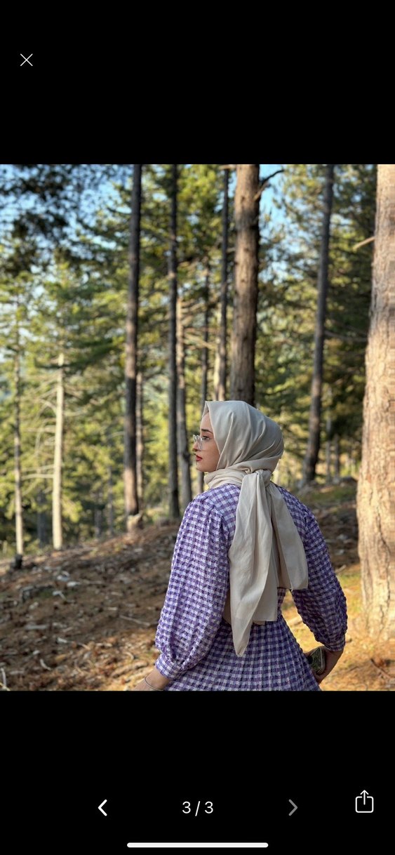 Bohem Mor Uzun Pamuklu Elbise - Görsel 2