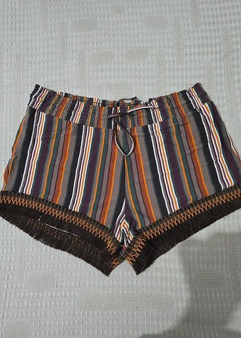 Bohem Çok Renkli Püsküllü deniz Şortu - Görsel 4