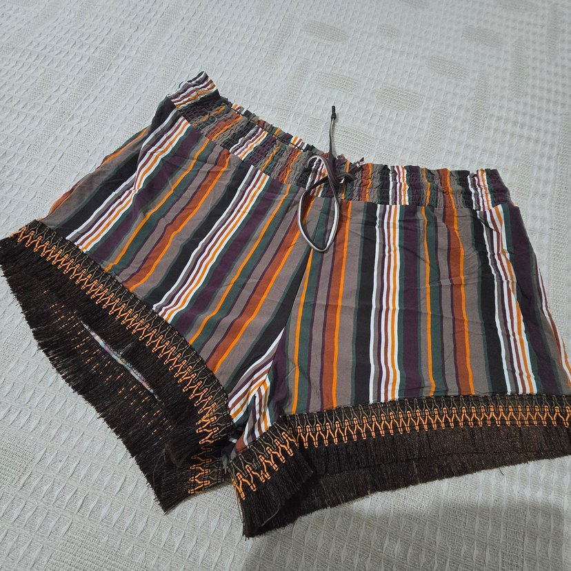 Bohem Çok Renkli Püsküllü deniz Şortu - Görsel 2