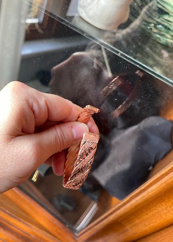 Bakır kuyumculuk işçilikli bileklik - Görsel 2