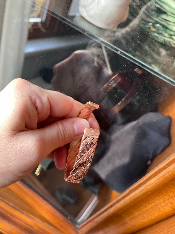 Bakır kuyumculuk işçilikli bileklik - Görsel 2